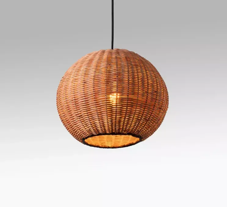 Suspension, Haka 300, noir, rotin, Ø30cm, H23cm - Faro