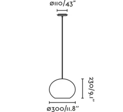 Suspension, Haka 300, noir, rotin, Ø30cm, H23cm - Faro