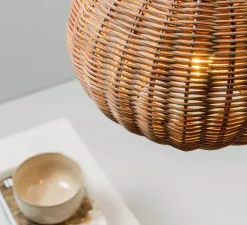 Suspension, Haka 250, noir, rotin, Ø25cm, H19cm - Faro