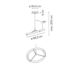 Suspension*Vibia Suspension, Halo Jewel, 2351, , LED, dim, 3000k, 1726 lm, Ø56,3cm, H4cm - or