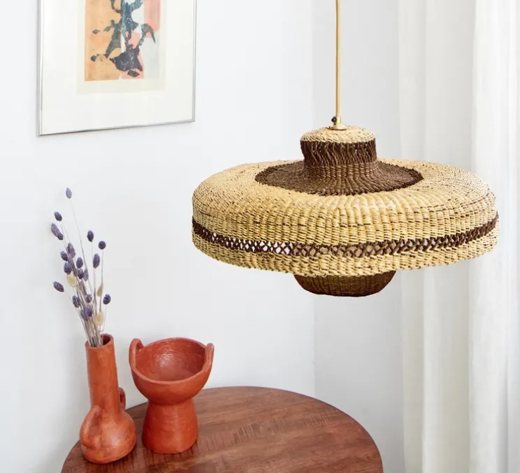 Suspension, Hatter + Lantern, naturel/noisette, Ø44cm, H23cm - GOLDEN Editions