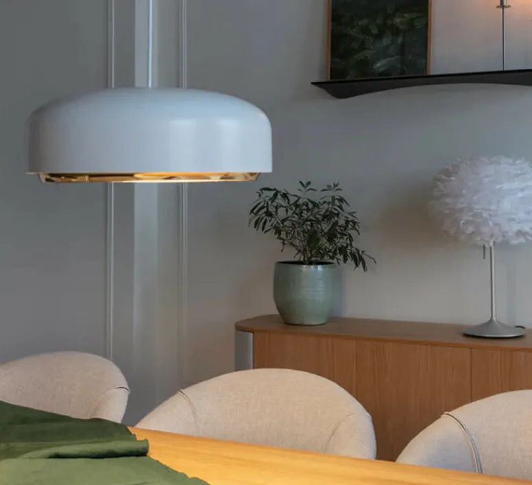 Suspension*Umage Suspension, hazel medium, , LED, dim, 3000K, 1100 lm, Ø40cm, H16cm - blanc