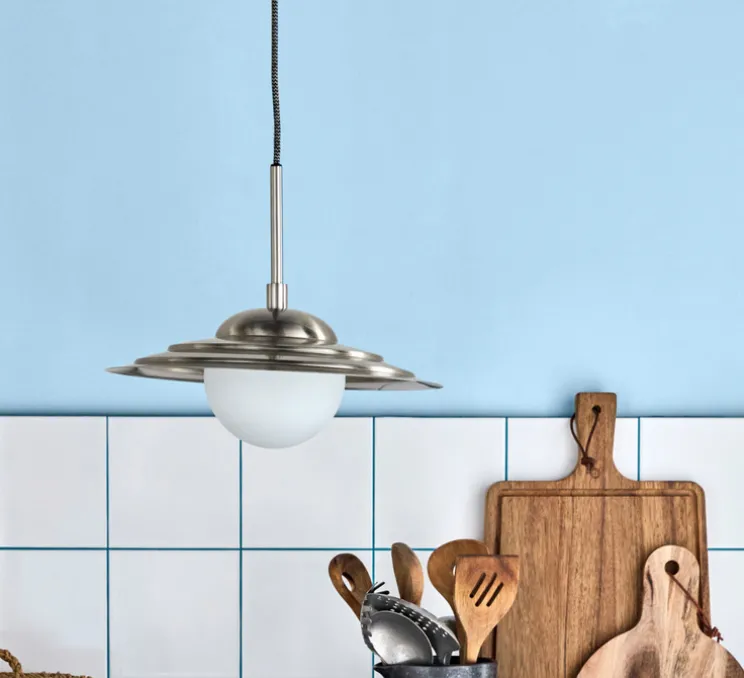 Suspension, HDCoin, blanc et argent, Ø35cm, H30,5cm - House Doctor