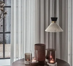 Suspension*House Doctor Suspension, HDCord, blanc & noir, Ø25cm, H20cm - blanc & noir