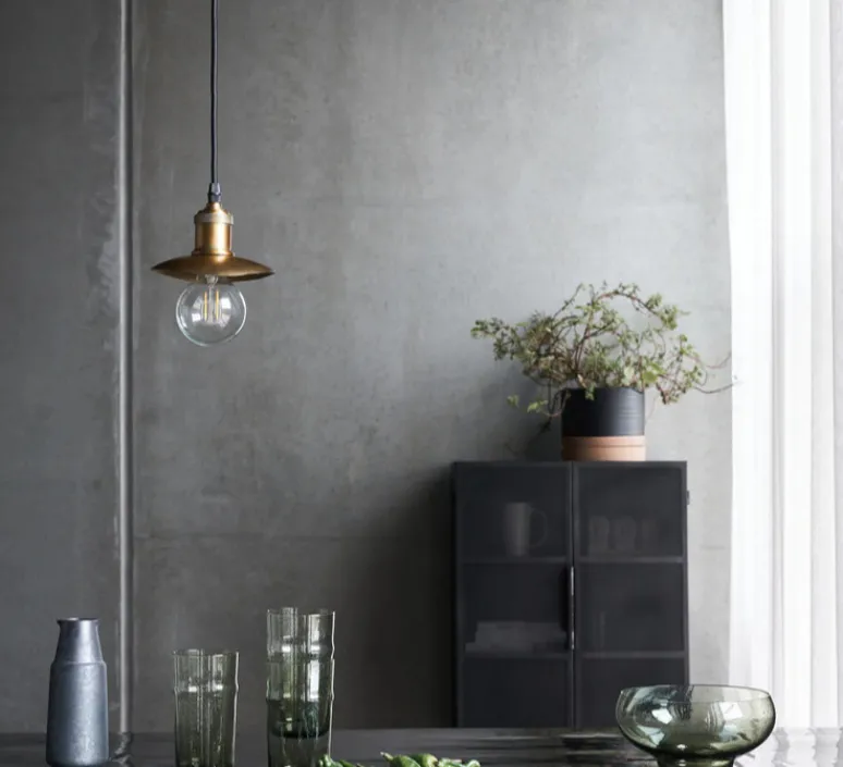 Suspension*House Doctor Suspension, HDHatt, , L14cm, H13cm - laiton antique et noir