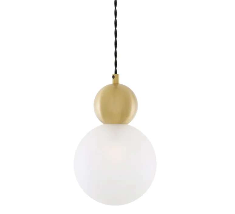 Suspension*Mullan Lighting Suspension, Helena, , Ø15cm, H24cm - laiton satiné, verre givré