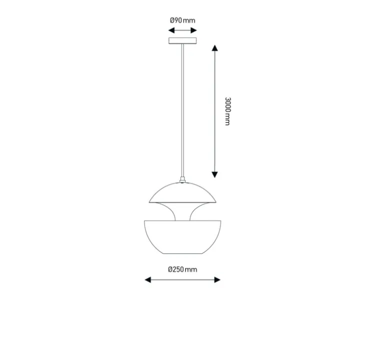 Suspension, Here comes the sun 250, blanc, cuivre, Ø25cm, P25cm - Dcw editions