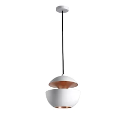 Suspension*DCW éditions Paris Suspension, Here Comes The Sun 175, blanc (intérieur cuivre), câble 5m, Ø17,5cm, H17,5cm - DCW blanc, cuivre