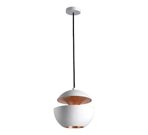 Suspension*DCW éditions Paris Suspension, Here Comes The Sun 175, blanc (intérieur cuivre), câble 5m, Ø17,5cm, H17,5cm - DCW blanc, cuivre