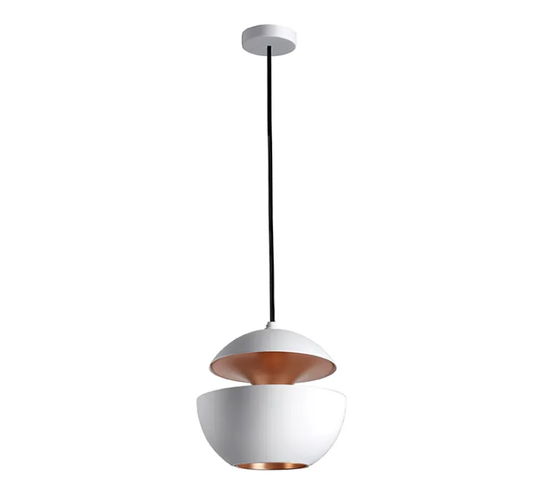 Suspension*DCW éditions Paris Suspension, Here Comes The Sun 175, blanc (intérieur cuivre), câble 5m, Ø17,5cm, H17,5cm - DCW blanc, cuivre