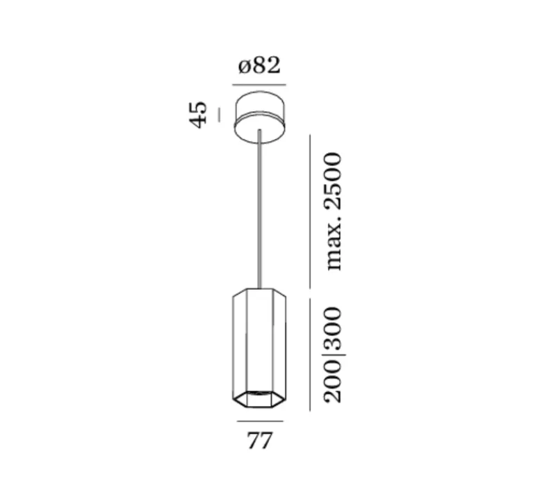 Suspension*Wever&Ducré Suspension, HEXO 2.0 PAR16, , H20cm - bronze