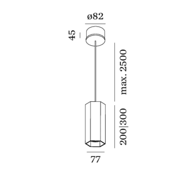 Suspension*Wever&Ducré Suspension, HEXO 2.0 PAR16, , H20cm - cuivre