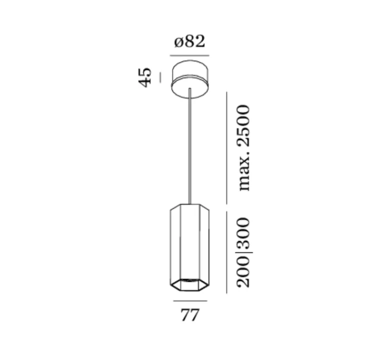 Suspension*Wever&Ducré Suspension, HEXO 2.0 PAR16, , Ø7,7cm, H20cm - or