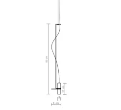 Suspension, Hold C, blanc, LED, 2700K, 420 lm, Ø9cm, H82cm - Luxcambra