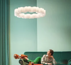 Suspension, Honey, blanc, LED, dim, 2700K, 5379 lm, Ø86cm, H15cm - Stilnovo