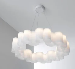 Suspension*Stilnovo Suspension, Honey, , LED, dim, 2700K, 7415 lm, Ø110cm, H15cm - blanc