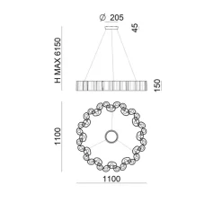 Suspension, Honey, blanc, LED, dim, 2700K, 7415 lm, Ø110cm, H15cm - Stilnovo