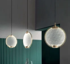 Suspension, Horo S1, Laiton, transparent, LED, 3000K, 1854 lm, L30cm, H34cm - Masiero