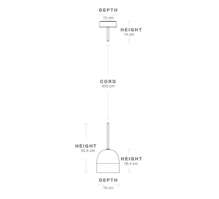 Suspension, Howard, bronze, laiton, Ø16cm, H35,4cm - Gubi