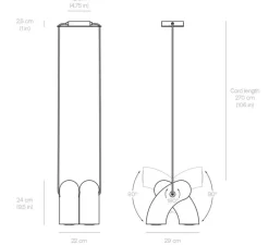 Suspension*Darmes Suspension, Hyphen , , L29cm, H24cm, 3000K, 2000lm - Noir chromatique