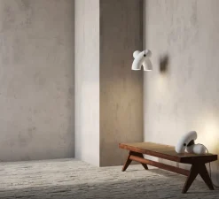 Suspension, Hyphen , Porcelaine naturelle, L29cm, H24cm, 3000K, 2000lm - Darmes