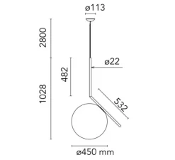 Suspension*Flos Suspension, IC Lights S3, , Ø45cm, H102,8cm - laiton