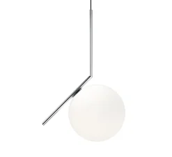 Suspension, IC Lights Suspension 2, opalin et chromé, Ø30cm, H70,2cm - Flos