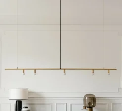 Suspension, IC Lights Suspension 1, opalin et laiton brossé, Ø20cm, H47cm - Flos