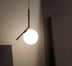 Suspension*Flos Suspension, IC Lights Suspension 2, , Ø30cm, H70,2cm - opalin et noir