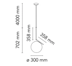 Suspension*Flos Suspension, IC Lights Suspension 2, , Ø30cm, H70,2cm - opalin et noir