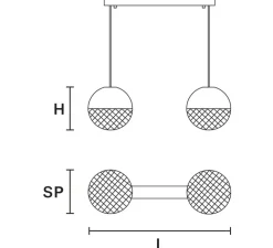 Suspension*Masiero Suspension, Iglù S2, , LED, dim, 3000K, 2600 lm, L58cm, H18cm - bronze