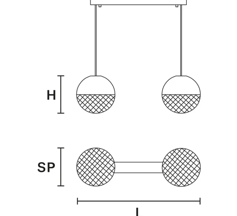 Suspension*Masiero Suspension, Iglù S2, , LED, dim, 3000K, 2600 lm, L58cm, H18cm - bronze