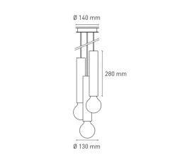 Suspension*Plato Design Suspension, Ila Maxi trio, , Ø13cm, H28cm - Jaune ambre