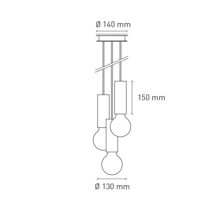 Suspension*Plato Design Suspension, Ila trio, Jaune ambre, Ø13cm, H15cm - Jaune-ambre