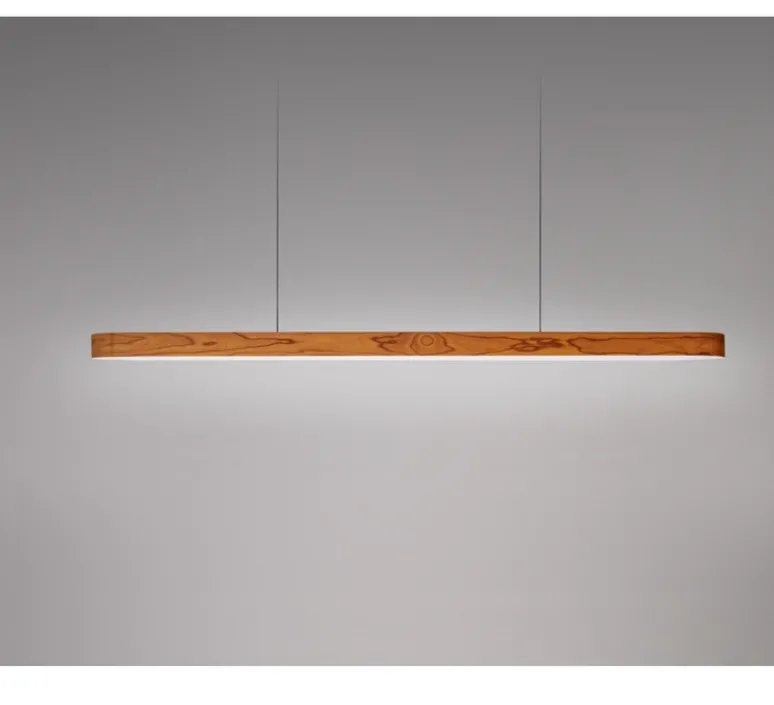 Suspension*LZF Suspension, I-Line, , LED, 3000K, 1434lm, L120cm, H5cm - bois naturel de cerisier
