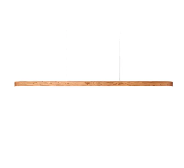 Suspension, I-Line, bois naturel de cerisier, LED, 3000K, 1808lm, L150cm, H5cm - LZF