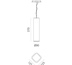 Suspension, Ilio Suspension 36, noir brillant, Ø9cm, H37cm - Artemide