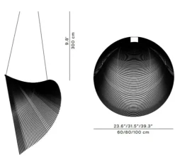 Suspension*Luceplan Suspension, Illan 100, dimmable coupure de phase, , LED, 2700K, Ø100cm, H100cm - bouleau
