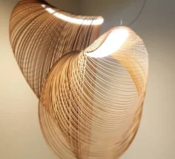 Suspension*Luceplan Suspension, Illan 60, dimmable coupure de phase, , LED, 2700K, Ø60cm, H60cm - bouleau