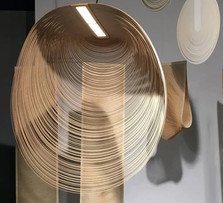 Suspension*Luceplan Suspension, Illan 60, dimmable coupure de phase, , LED, 2700K, Ø60cm, H60cm - bouleau