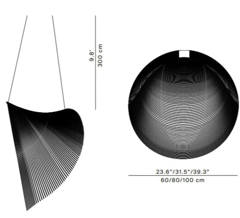Suspension*Luceplan Suspension, Illan 60, dimmable coupure de phase, , LED, 2700K, Ø60cm, H60cm - bouleau