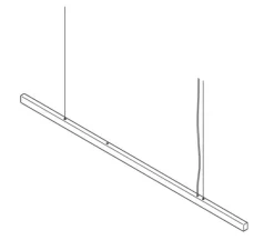 Suspension*Anour Suspension, I-Model Cord, , LED, dim, 2700K, 3550 lm, L250cm, H5,3cm - acier bleui