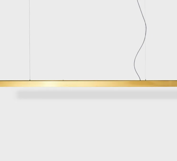 Suspension, I-Model Cord, laiton poli, LED, dim, 2700K, 3550 lm, L250cm, H5,3cm - Anour