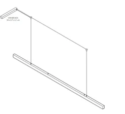 Suspension, I-Model Cordless, laiton brossé, LED, dim, 2700K, 4260 lm, L300cm, H5,3cm - Anour