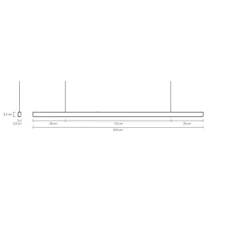 Suspension, I-Model Cordless, cuivre brossé, LED, dim, 2700K, 2840 lm, L200cm, H5,3cm - Anour