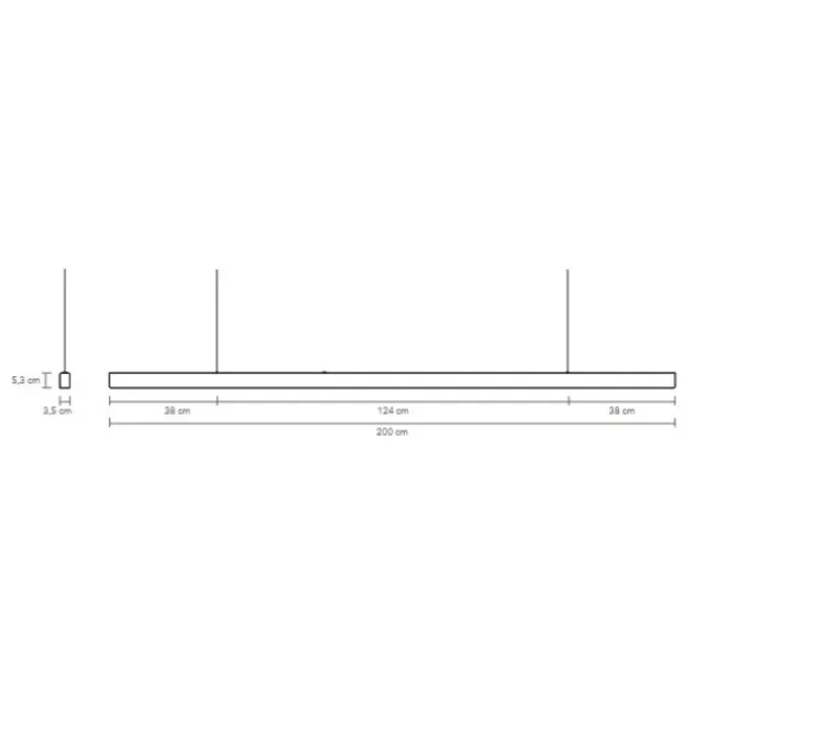 Suspension, I-Model Cordless, cuivre brossé, LED, dim, 2700K, 2840 lm, L200cm, H5,3cm - Anour