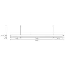 Suspension*Anour Suspension, I-Model Cordless, , LED, dim, 2700K, 2840 lm, L200cm, H5,3cm - acier brossé