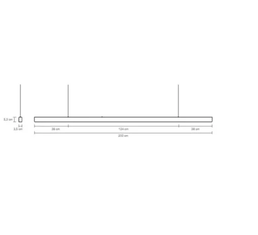 Suspension*Anour Suspension, I-Model Cordless, , LED, dim, 2700K, 2840 lm, L200cm, H5,3cm - acier brossé