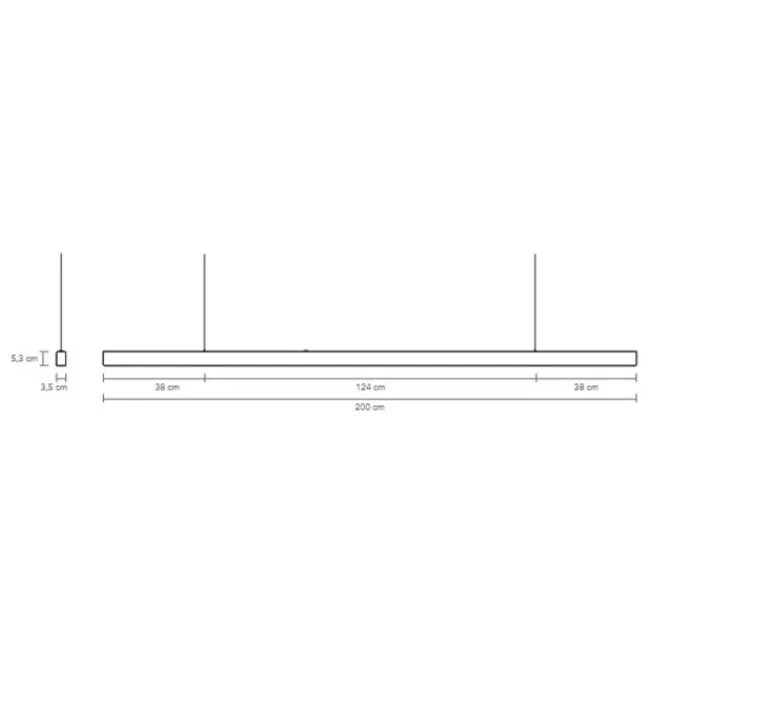 Suspension*Anour Suspension, I-Model Cordless, , LED, dim, 2700K, 2840 lm, L200cm, H5,3cm - acier brossé