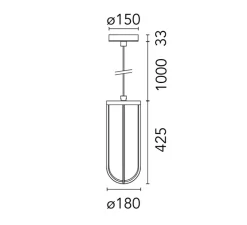 Suspension*Flos Suspension, In Vitro, , IP66, LED, 2700K, 799 lm, Ø18cm, H42,5cm - blanc